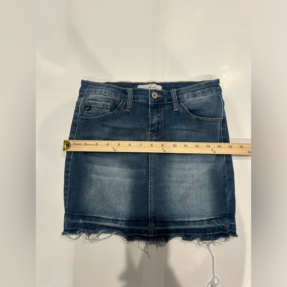 Kancan Denim Mini Skirt Women’s 25 Blue Distressed Raw Hem - Picture 6 of 7